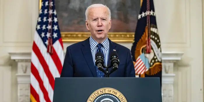 Joe Biden American Rescue Plan Speech Samuel Corum/Getty Images