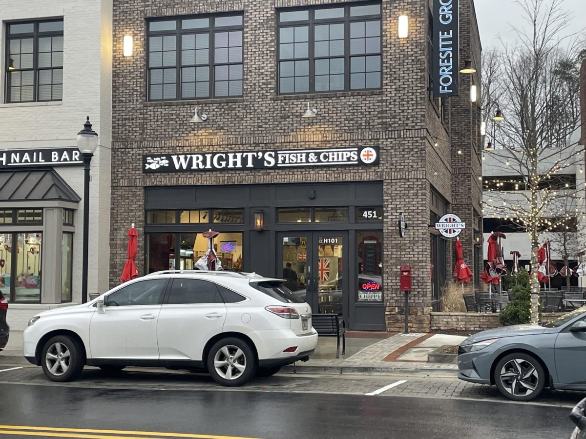 The Cumming City Center location of Wrights Fish and Chips. The British store has called the shopping center its home since the spring of 2023. 