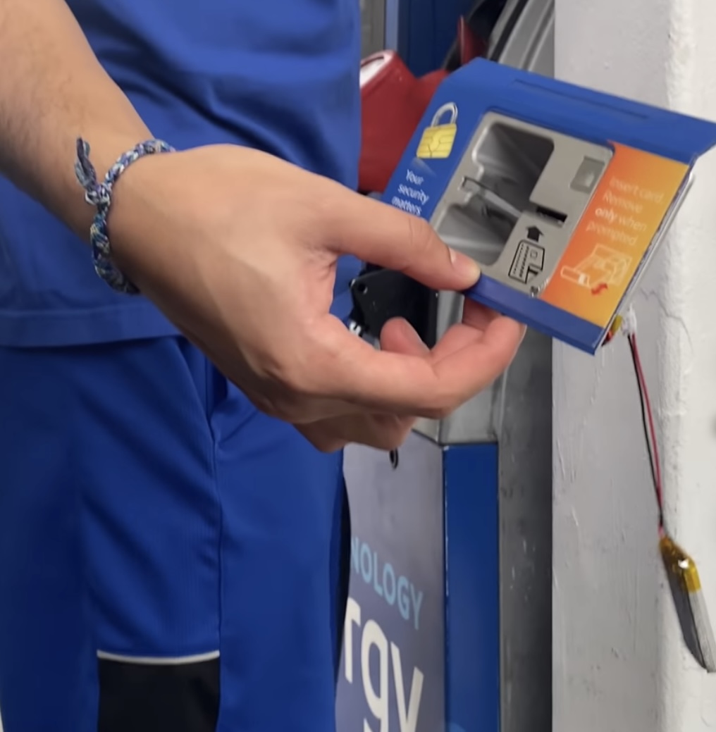 Gas station patron finds a skimmer overlay prior to payment