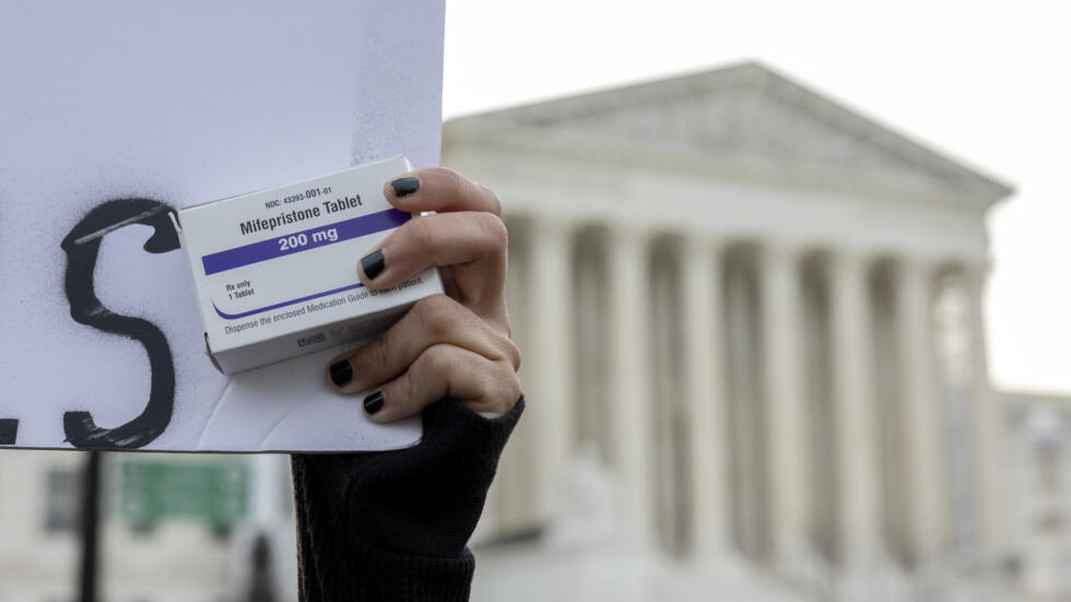The Supreme Court looks to limit access to the abortion pill, mifepristone, while being nationwide in CVS and Walgreens. (France 24)
