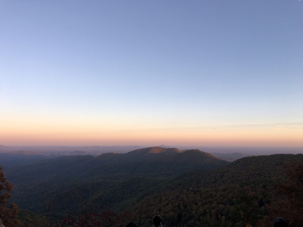 The summit view from Preacher's Rock at sunset.