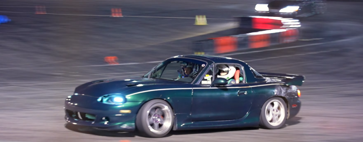 Ryan Wilkes zooms past the camera as he is about to take the next corner in his 2001 Mazda MX-5.