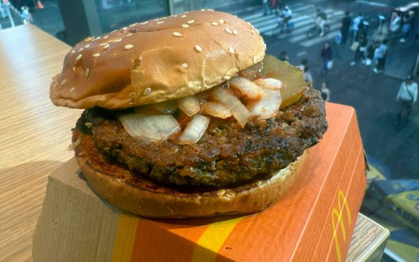 The recent McDonald's E. Coli outbreak stems from the slivered onions on the Quarter Pounder burger.