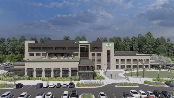 Forsyth County's rendering of its new administration building on Freedom Parkway.