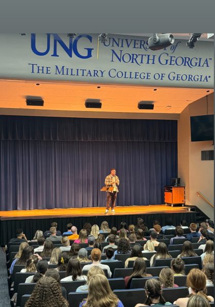 Joshua Broome, executive director of Walk Worthy, spoke with students at the University of North Georgia about the negative effects of pornography. 