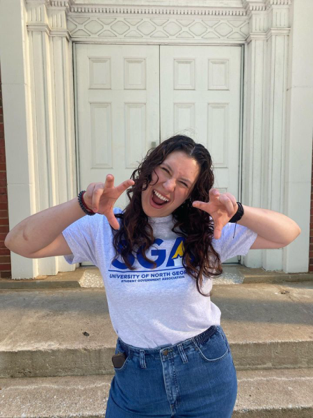 Sarah Gonzalez showing her Nighthawk pride. Photo by Sara Gonzalez.