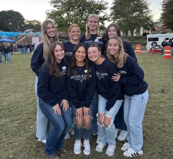 Sigma Kappa sisters gathered at Animals for Alz.