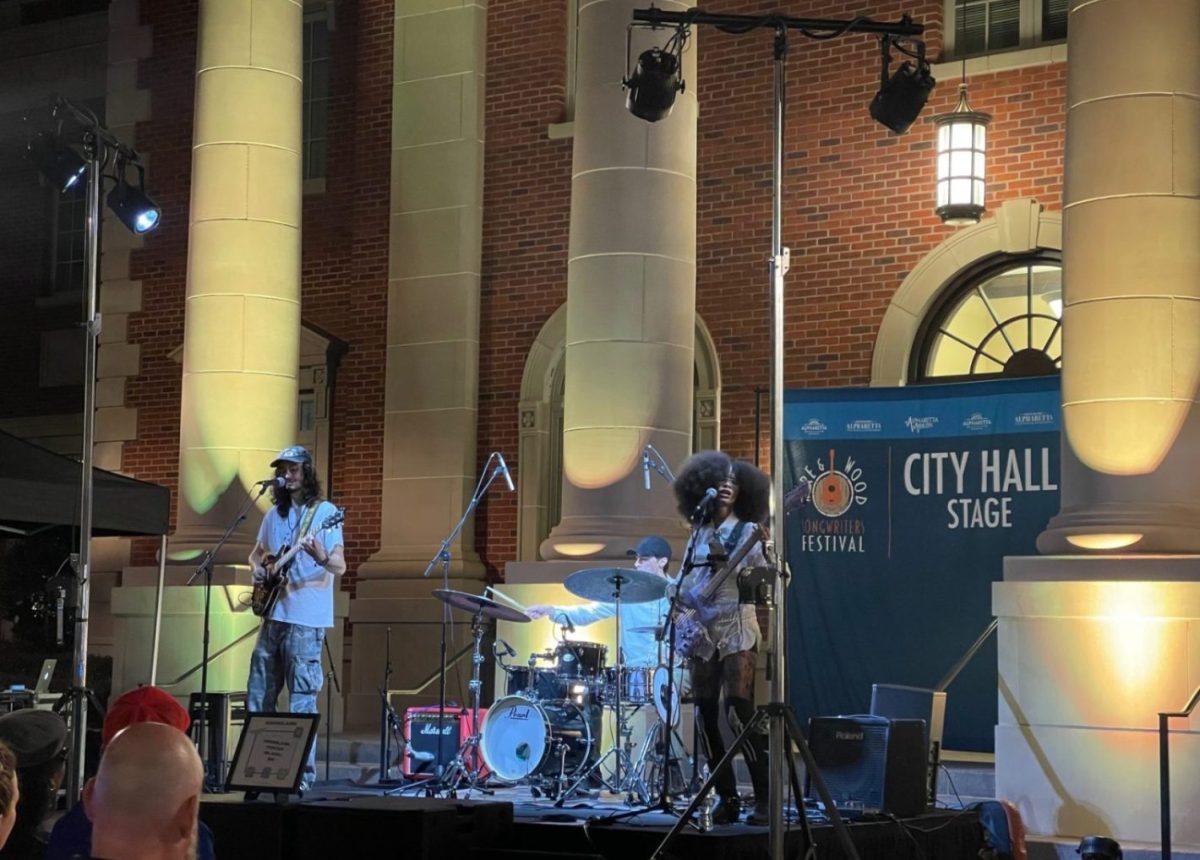Atlanta based band, Moonlark, performing original songs on the City Hall Stage. 