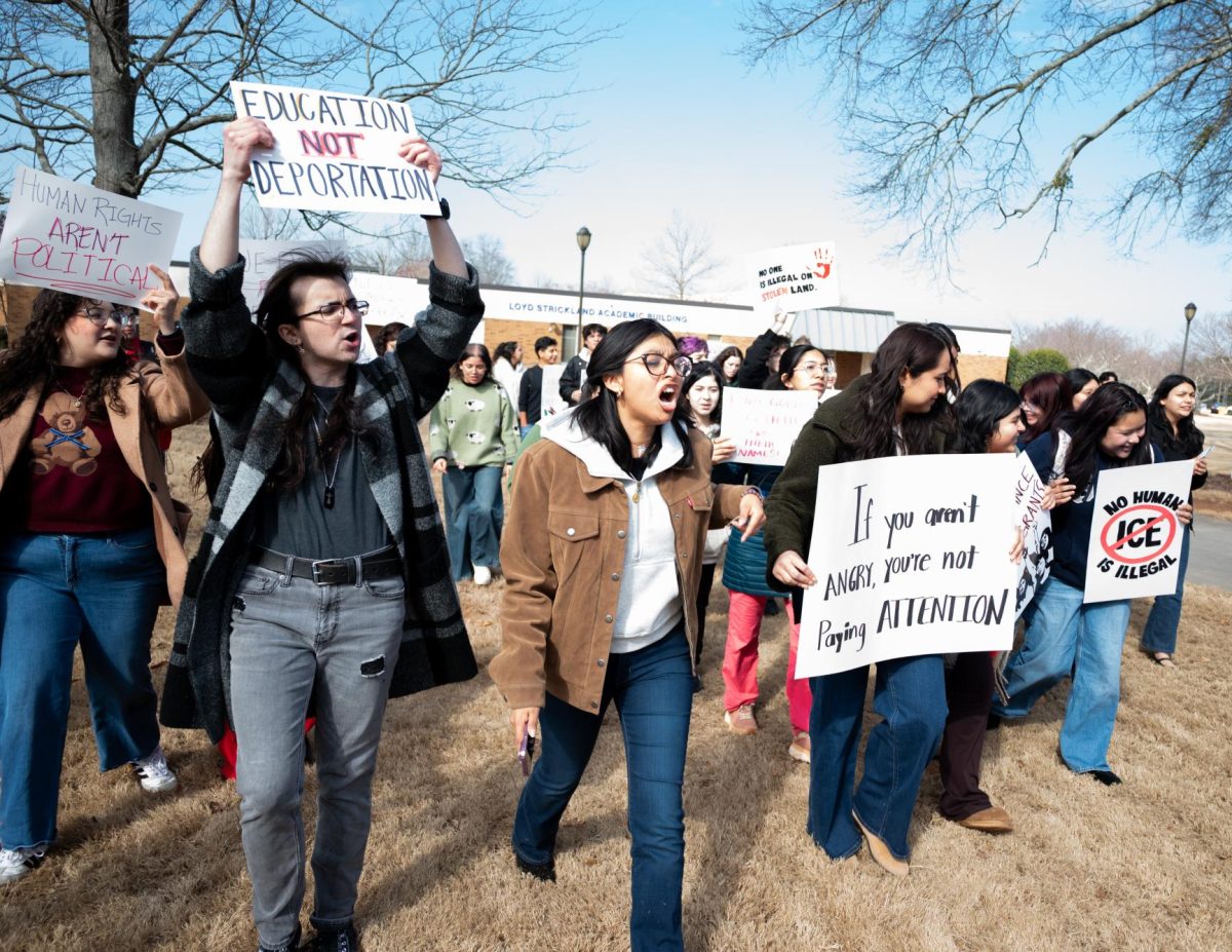 UNG students during an anti-ICE walkout on Friday, Jan. 30.