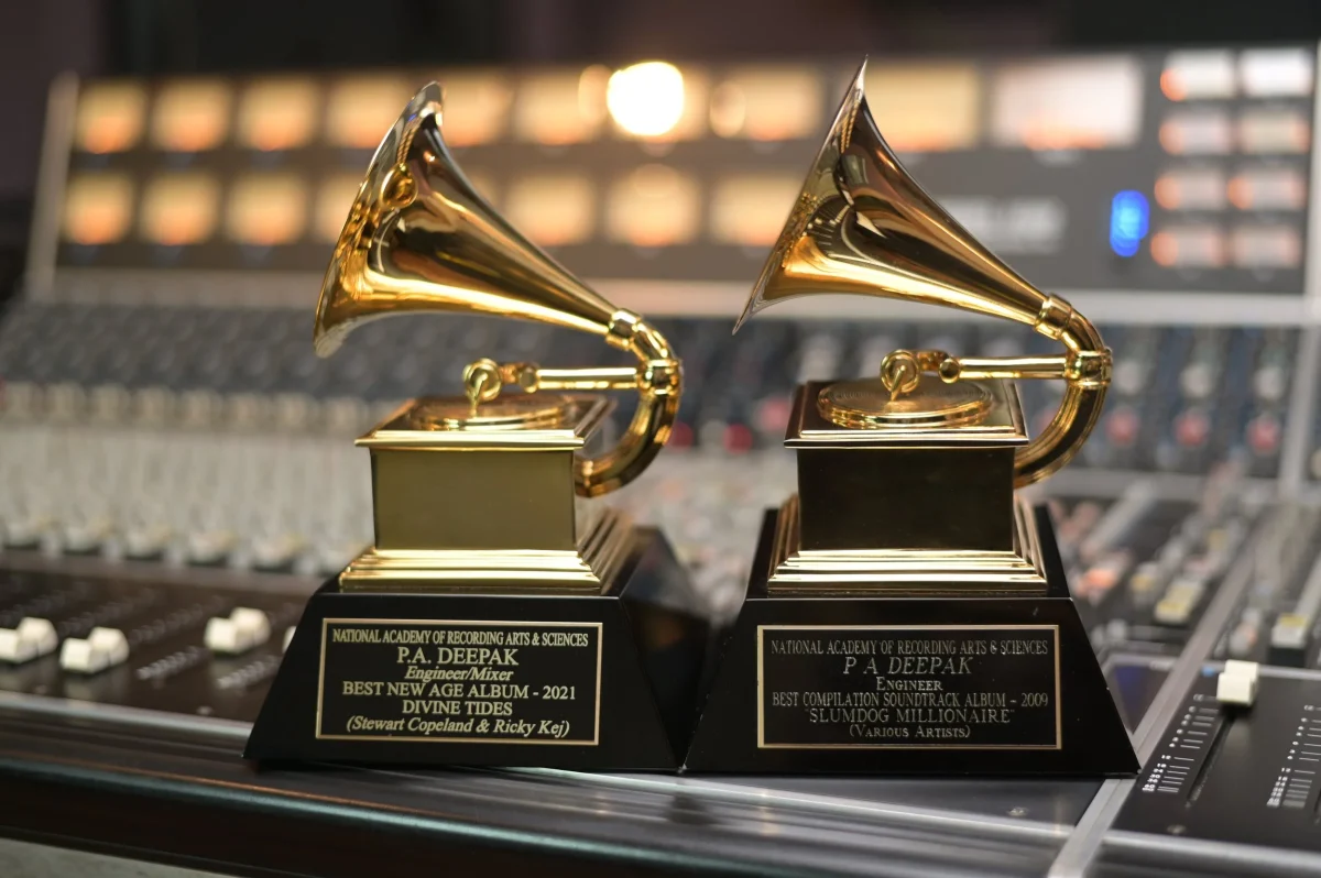 Picture of a Grammy award.