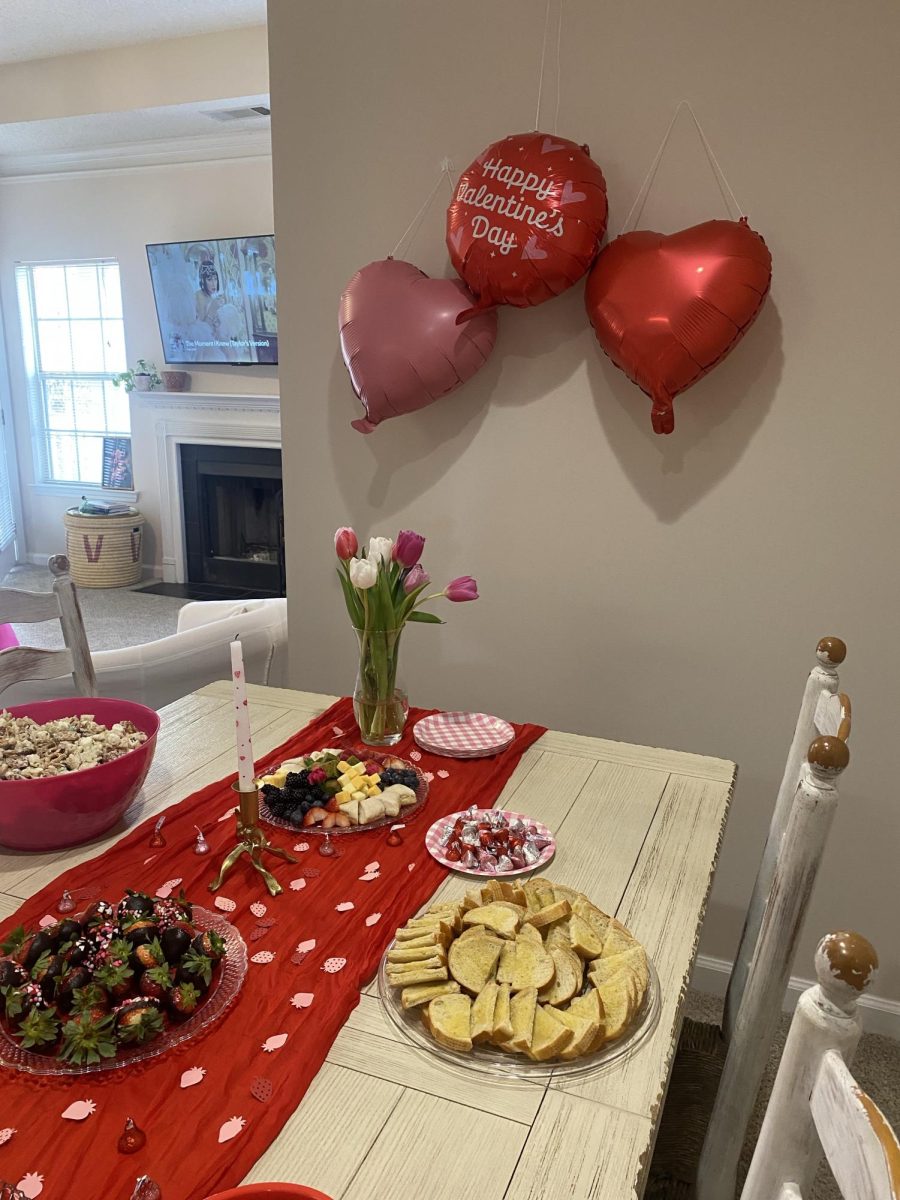 With snacks, flowers and festive decorations, this Galentine’s Party is all about girl power.