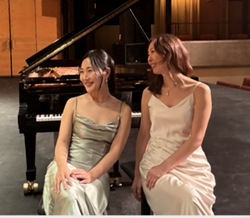 Lina Lee and Kaju Lee are about to perform. Photo by the UNG Department of Music.