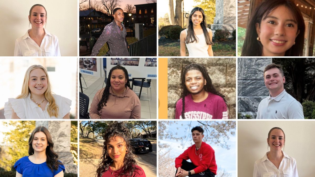 Candidates in the 2026-27 SGA election. (Top left to right) Sigourney Waina, Vershawn Johnson, Michelle Matancillas and Violeta Rico-Gomez are running for Presdient. (Center left to right) Presley Bartkow, Sydney Kennedy, Jordan Dorsey and Sal Pietrosanti are running for Senate Chair. (Bottom left to right) Averie Wheeler, Akansha Aneesh Nair, Emeril Littleton and Sigourney Waina are running for Vice President.